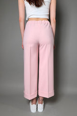 D. Exterior Wide Cropped Cady Trousers in Pink
