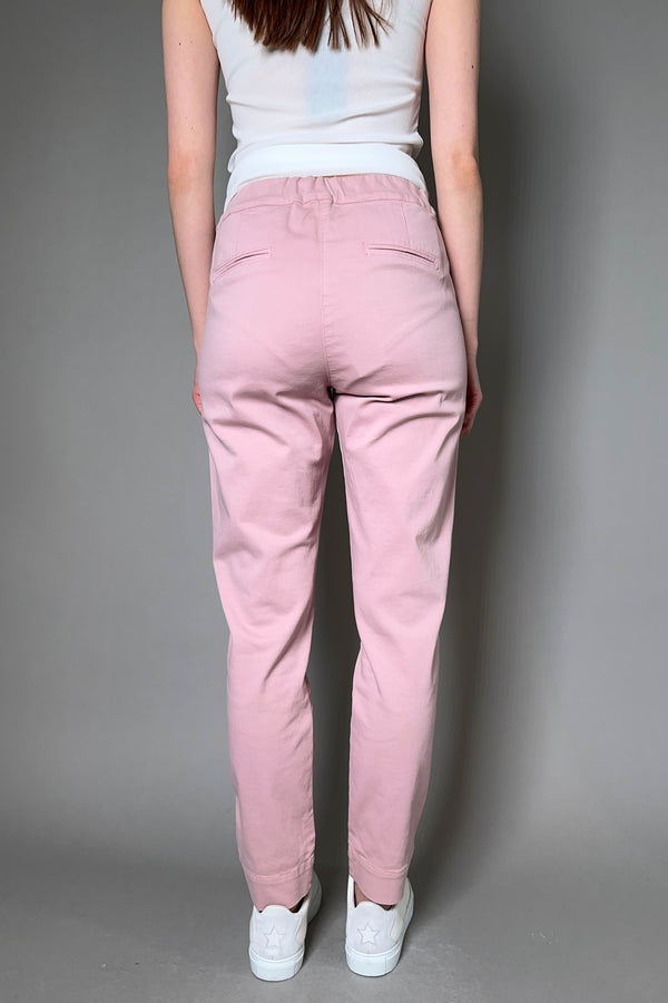 D. Exterior Fitted Denim Jogger Pants in Rose Quartz