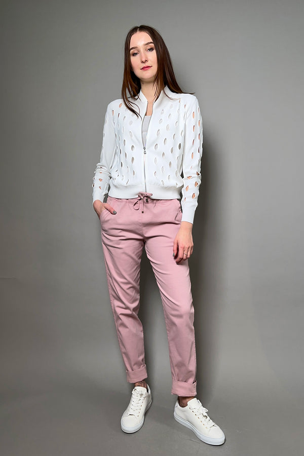 D. Exterior Fitted Denim Jogger Pants in Rose Quartz