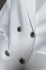 D. Exterior Double Breasted Knit Blazer in White Vancouver. Shop Online or in Store.