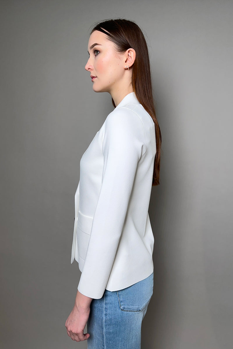 D. Exterior Double Breasted Knit Blazer in White Vancouver. Shop Online or in Store.