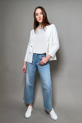 D. Exterior Double Breasted Knit Blazer in White Vancouver. Shop Online or in Store.