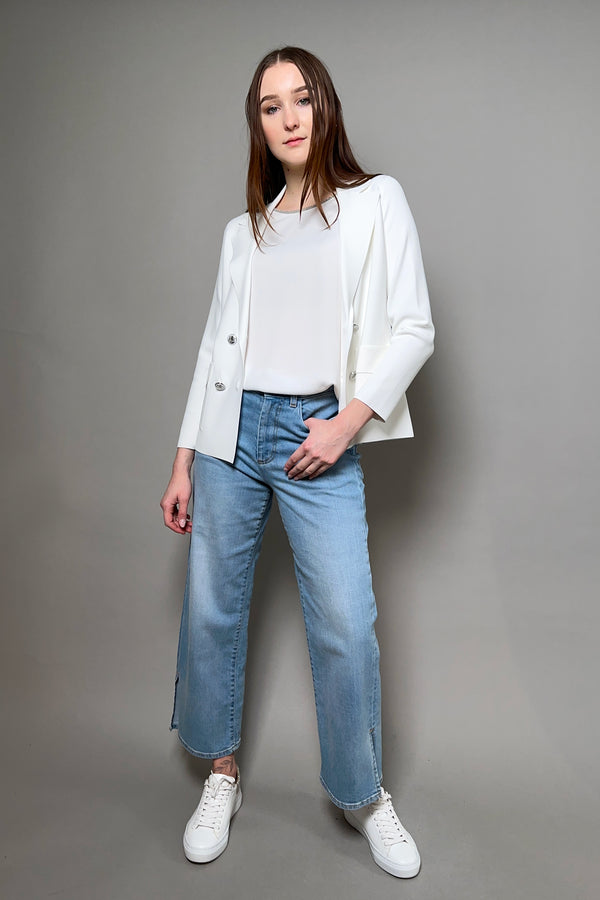 D. Exterior Double Breasted Knit Blazer in White Vancouver. Shop Online or in Store.