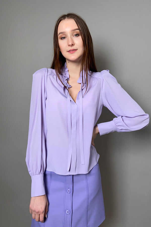 Dorothee Schumacher New Arrivals Modern Flow Blouse in Powder Lilac - Ashia Mode