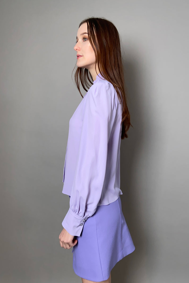 Dorothee Schumacher New Arrivals Modern Flow Blouse in Powder Lilac - Ashia Mode