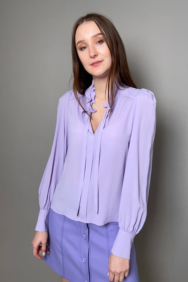 Dorothee Schumacher New Arrivals Modern Flow Blouse in Powder Lilac - Ashia Mode