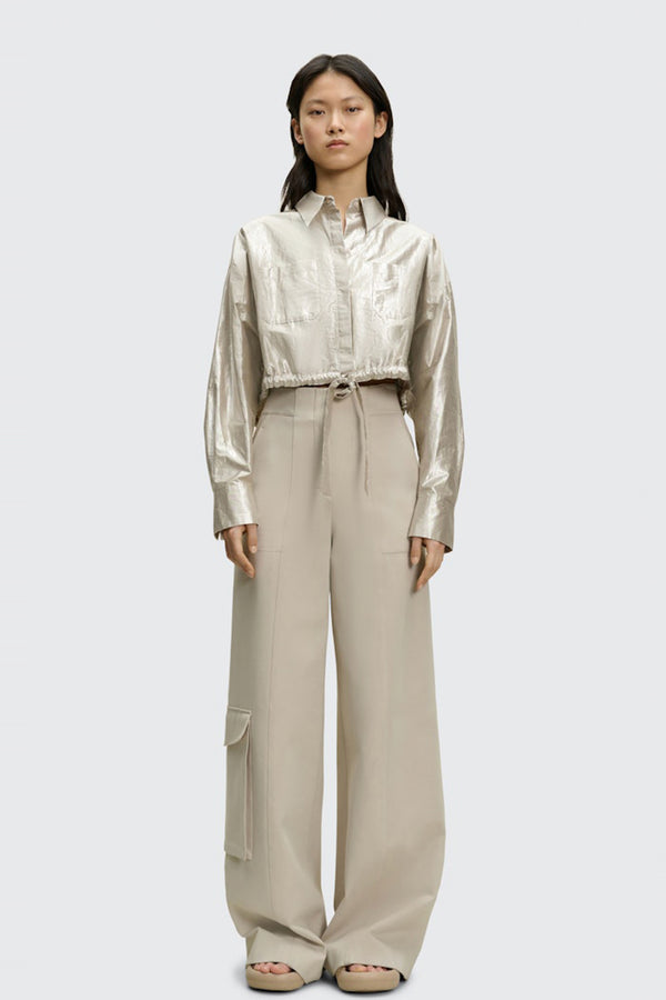 Dorothee Schumacher New Arrivals Emotional Essence Cargo Pants in Soft Beige - Ashia Mode