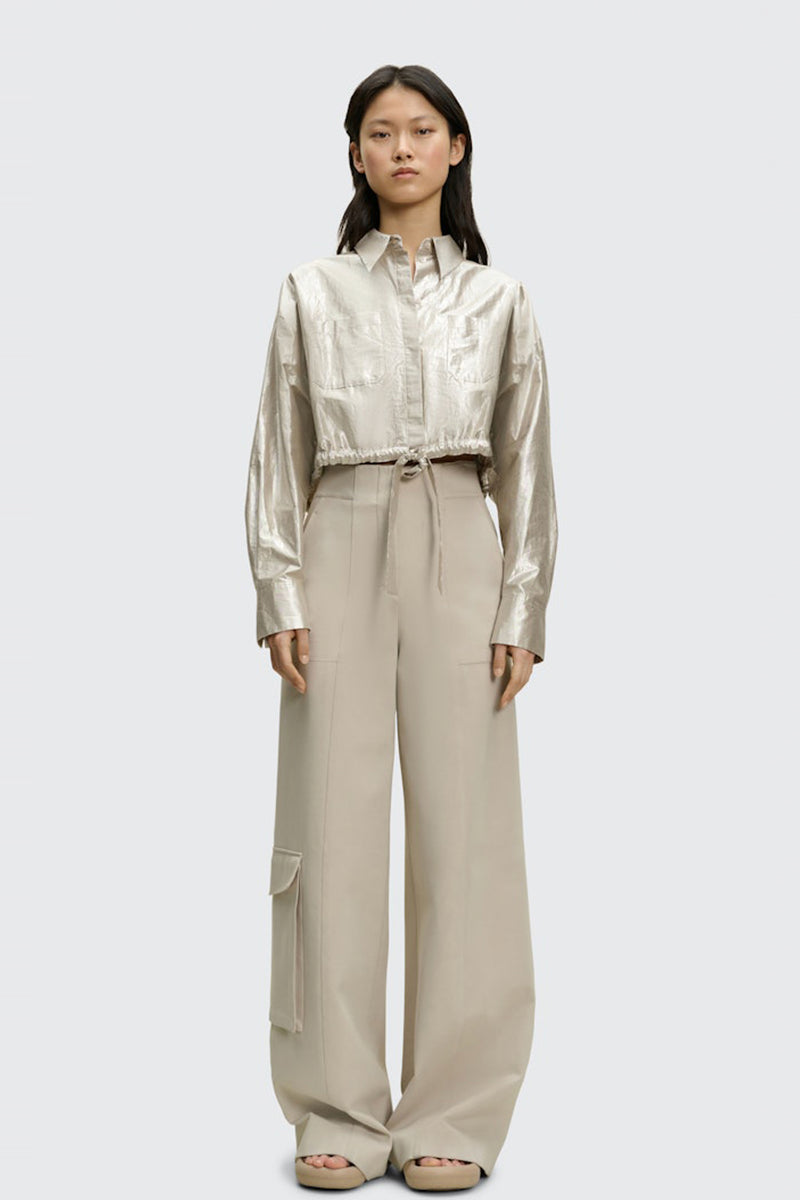 Dorothee Schumacher New Arrivals Emotional Essence Cargo Pants in Soft Beige - Ashia Mode