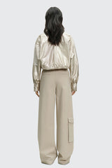 Dorothee Schumacher New Arrivals Emotional Essence Cargo Pants in Soft Beige - Ashia Mode