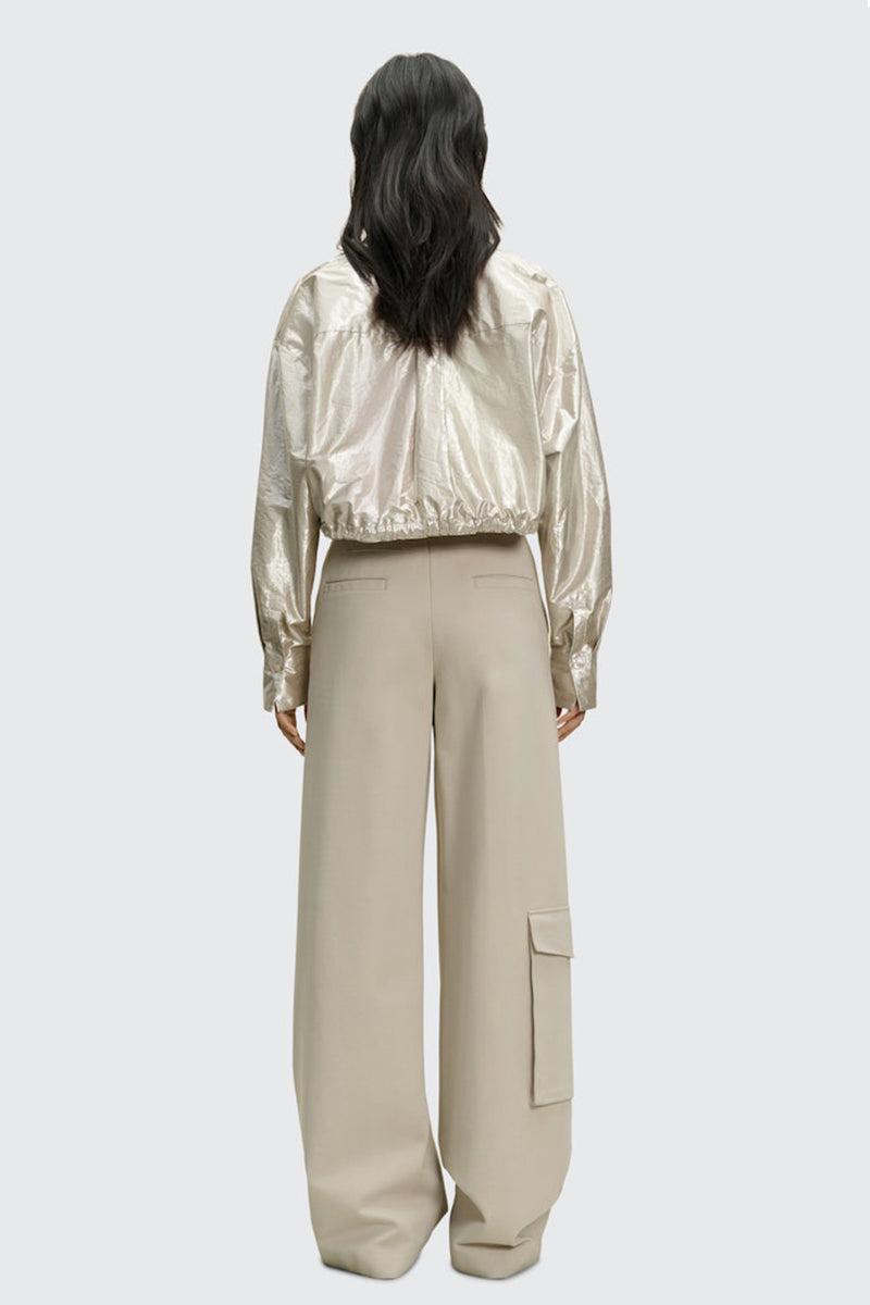 Dorothee Schumacher New Arrivals Emotional Essence Cargo Pants in Soft Beige - Ashia Mode
