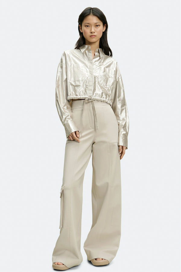 Dorothee Schumacher New Arrivals Emotional Essence Cargo Pants in Soft Beige - Ashia Mode