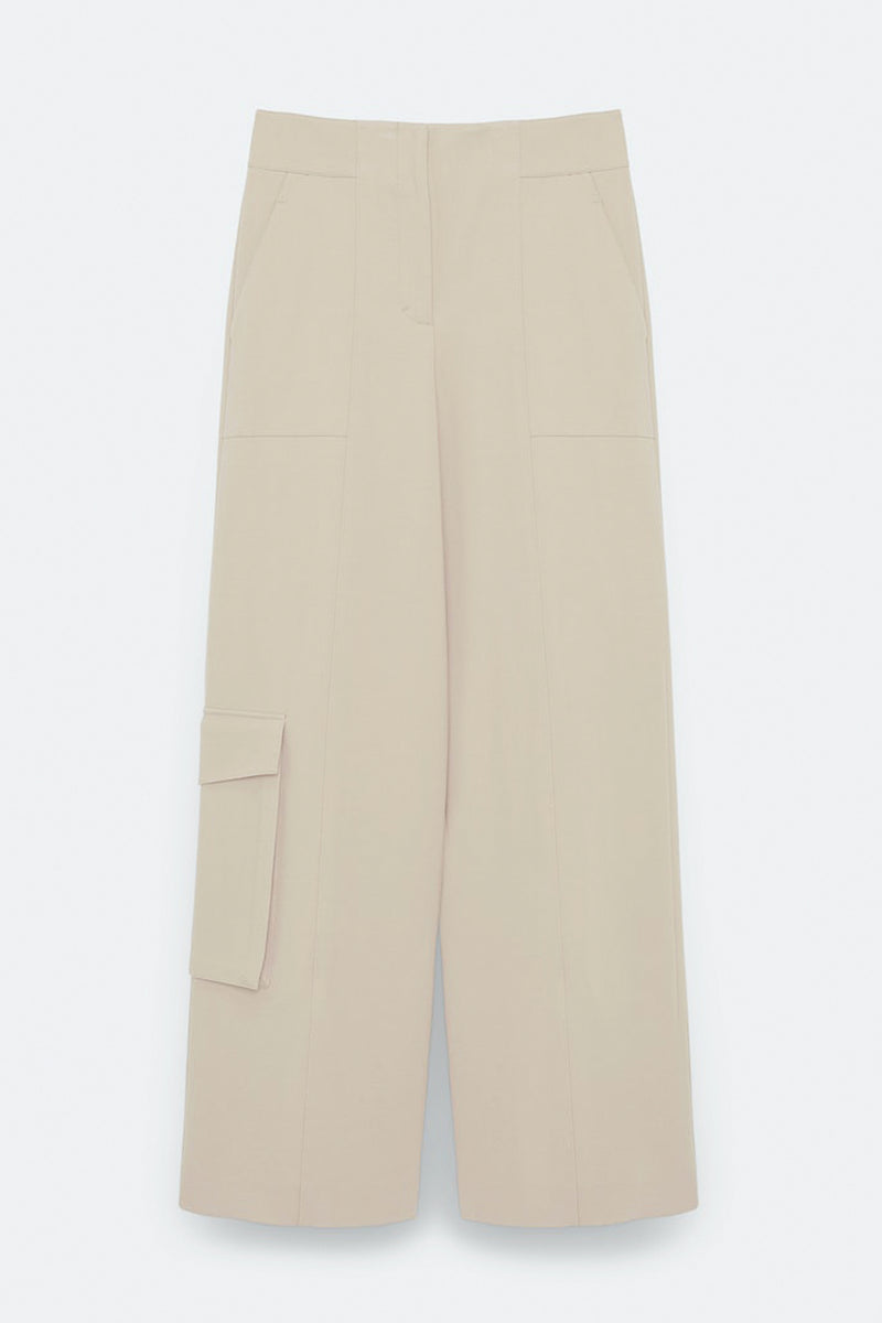 Dorothee Schumacher New Arrivals Emotional Essence Cargo Pants in Soft Beige - Ashia Mode