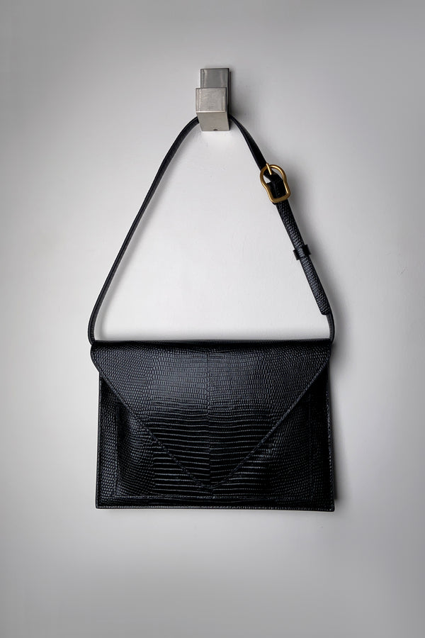 Dorothee Schumacher Sale Textured Luxe Envelope Purse in Pure Black - Ashia Mode