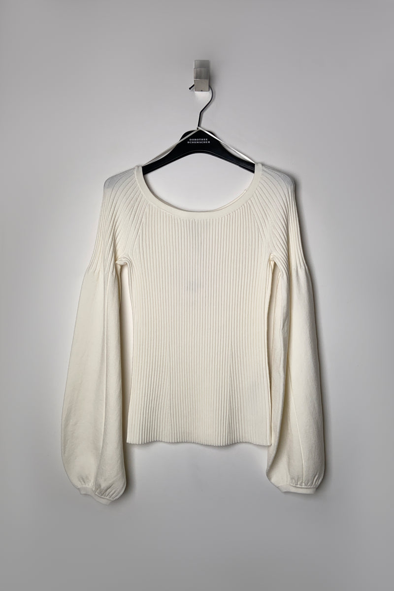 Dorothee Schumacher Sale Sleek Ribs Pullover in Off White - Ashia Mode