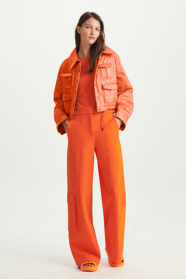 Dorothee Schumacher New Arrivals Cozy Coolness Jacket in Spiced Orange - Ashia Mode