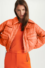 Dorothee Schumacher New Arrivals Cozy Coolness Jacket in Spiced Orange - Ashia Mode