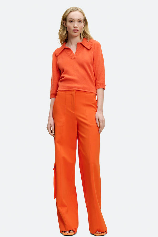 Dorothee Schumacher New Arrivals Modern Statement Pullover in Spiced Orange - Ashia Mode