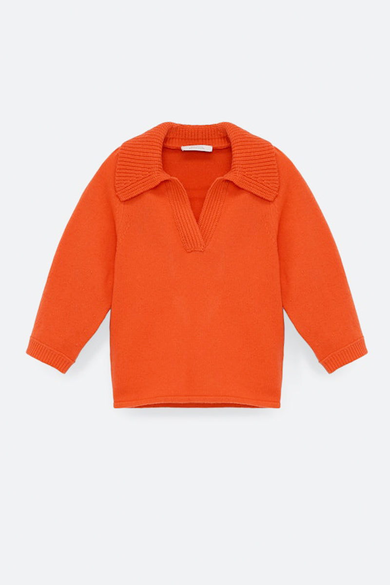 Dorothee Schumacher New Arrivals Modern Statement Pullover in Spiced Orange - Ashia Mode