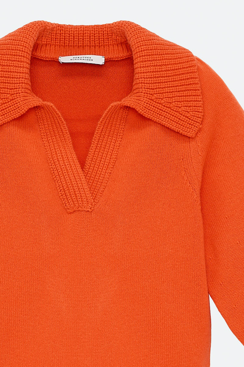 Dorothee Schumacher New Arrivals Modern Statement Pullover in Spiced Orange - Ashia Mode
