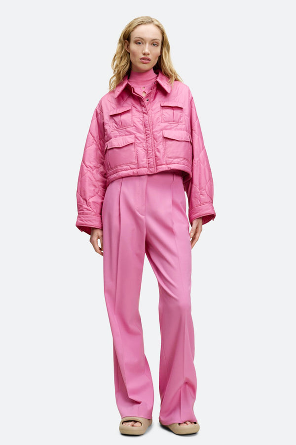 Dorothee Schumacher New Arrivals Cozy Coolness Jacket in Adored Pink - Ashia Mode