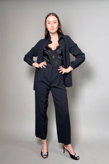 Dorothee Schumacher New Arrivals Shiny Ease Top in Pure Black - Ashia Mode