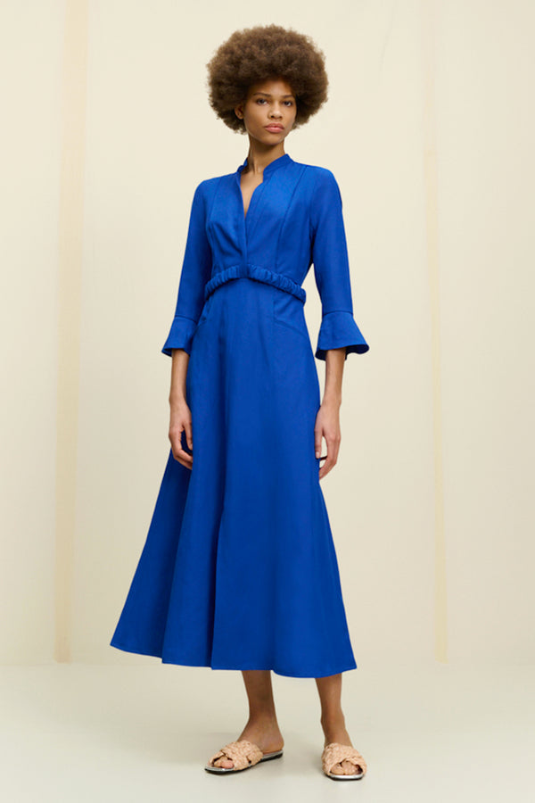 Dorothee Schumacher Sale Summer Cruise Dress in Royal Blue - Ashia Mode