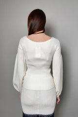 Dorothee Schumacher Sale Sleek Ribs Pullover in Off White - Ashia Mode