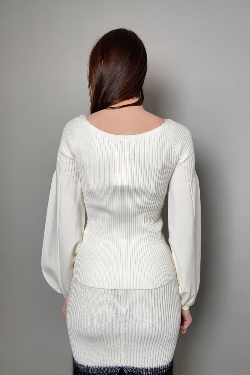 Dorothee Schumacher Sale Sleek Ribs Pullover in Off White - Ashia Mode