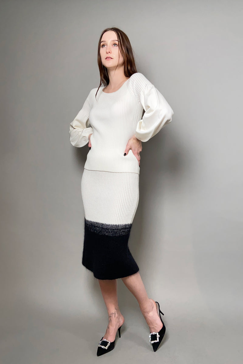 Dorothee Schumacher Sale Sleek Ribs Pullover in Off White - Ashia Mode