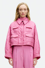 Dorothee Schumacher New Arrivals Cozy Coolness Jacket in Adored Pink - Ashia Mode