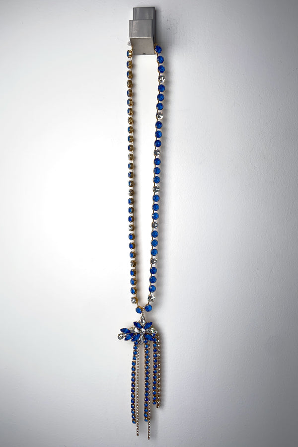 Erickson Beamon Long Gold Swarovski Necklace with Hanging Pendant