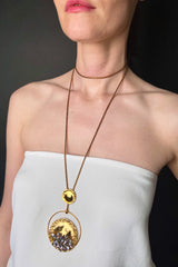 Erickson Beamon Hammered Brass Necklace