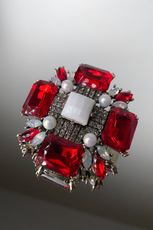 Edward Achour Multi-Colour Crystal Brooch