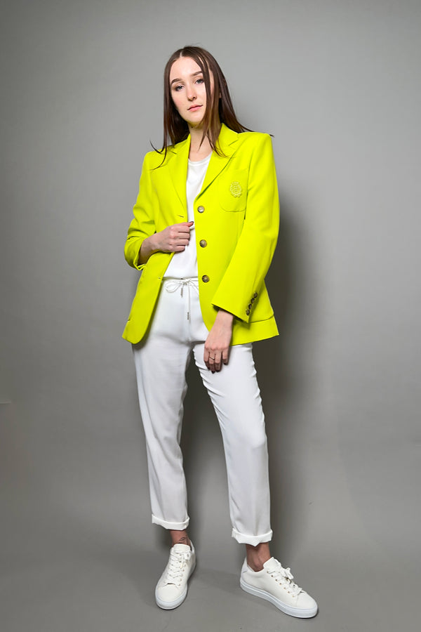 Ermanno Scervino Firenze Blazer with Crest in Neon Yellow-Green