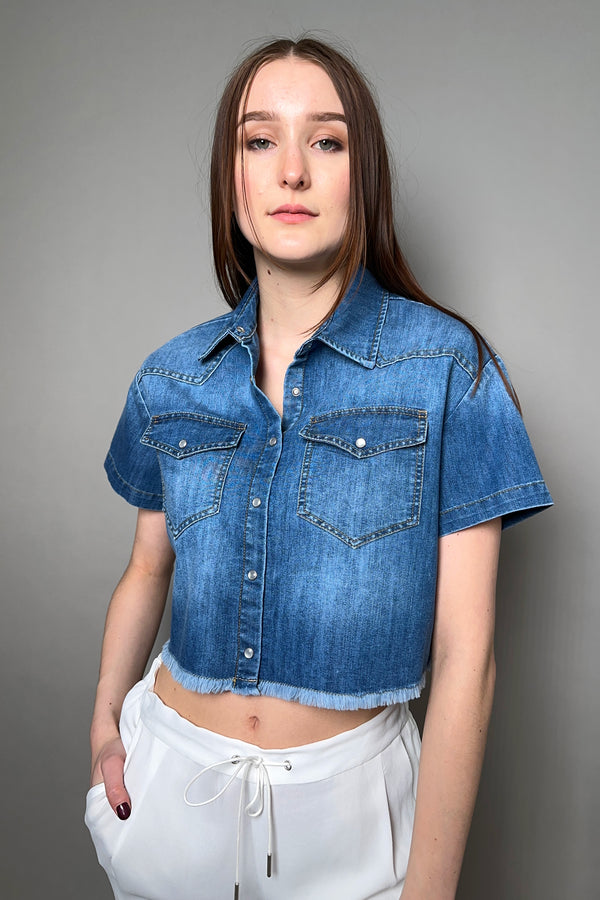 Ermanno Scervino Firenze Cropped Denim Shirt