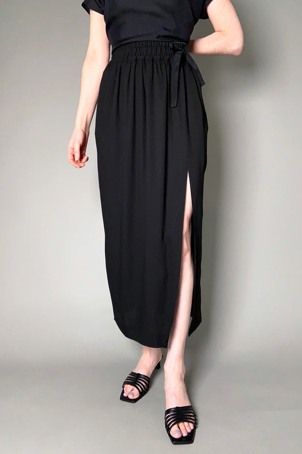 Fabiana Filippi Silk Crepe Midi-Skirt in Black