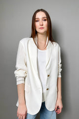 Fabiana Filippi Linen Jacket with Knit Bomber Sleeves