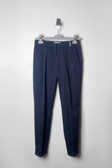 Fabiana Filippi Cropped Cotton Stretch Pants in Navy