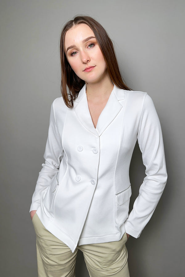 Fabiana Filippi Fitted Jersey Knit Blazer in White