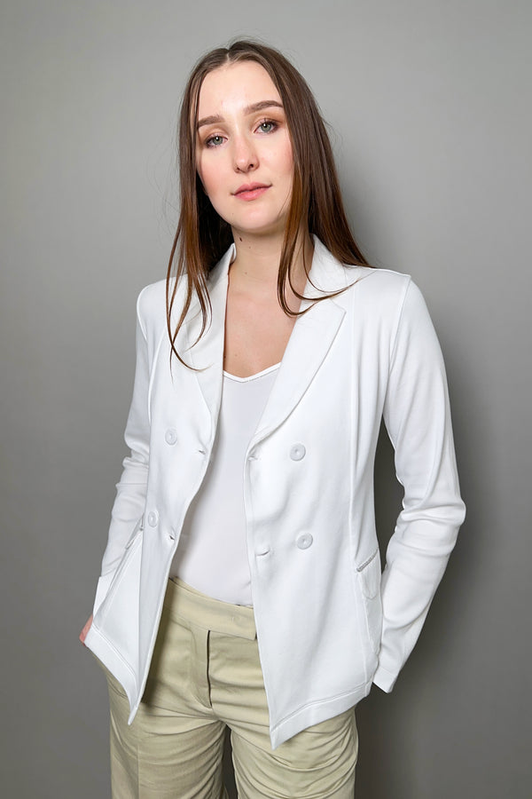 Fabiana Filippi Fitted Jersey Knit Blazer in White