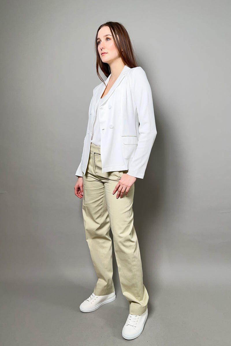 Fabiana Filippi Fitted Jersey Knit Blazer in White