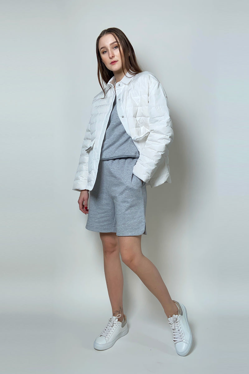 Fabiana Filippi Cotton Sweat Shorts in Grey Melange