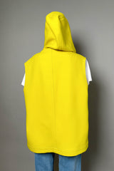 Fabiana FIlippi Technical Wool Hooded Vest with Brilliant Drawstring in Mimosa
