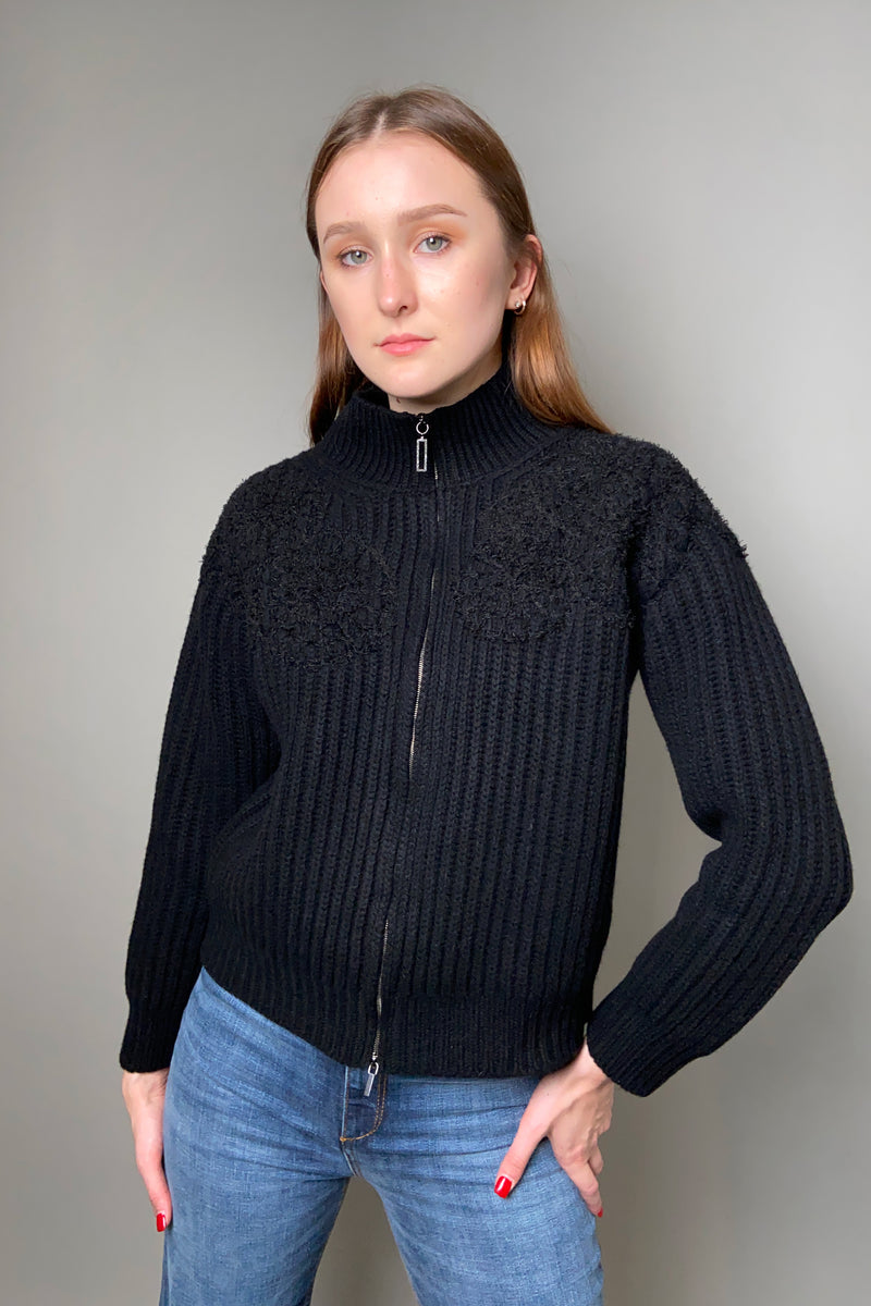 Fabiana Filippi Embroidered Cardigan in Black