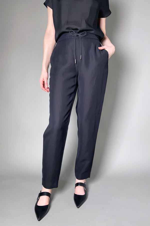 Fabiana Filippi Pull-On Linen Trousers in Black