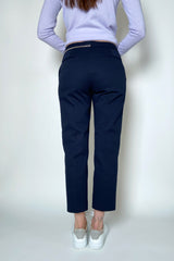 Fabiana Filippi Slim Fit Cotton Capri Pants in Ink Blue