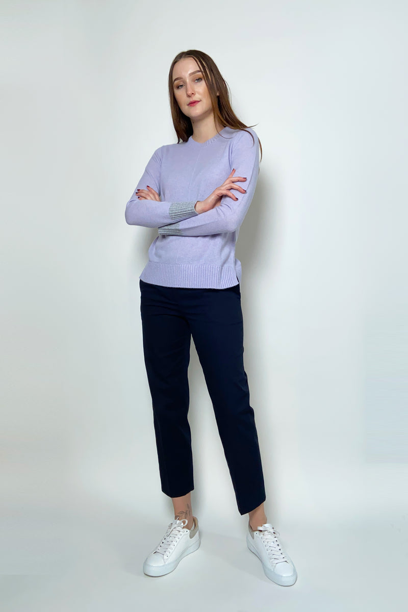 Kinross Knit Cashmere Sweater in Amethyst - Ashia Mode