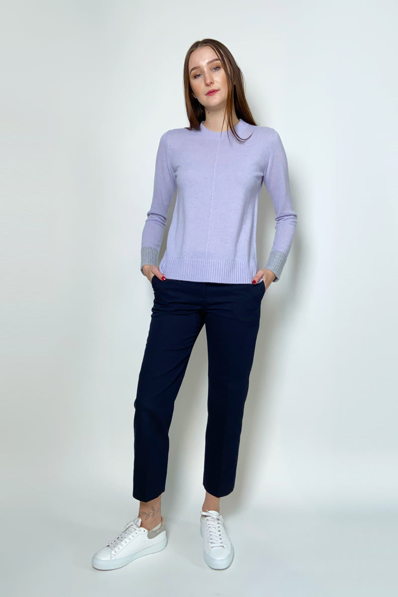 Kinross Knit Cashmere Sweater in Amethyst - Ashia Mode