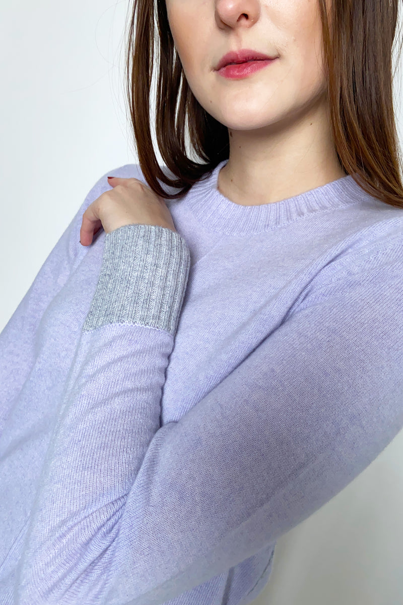 Kinross Knit Cashmere Sweater in Amethyst - Ashia Mode