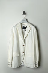 Fabiana Filippi Linen Jacket with Knit Bomber Sleeves